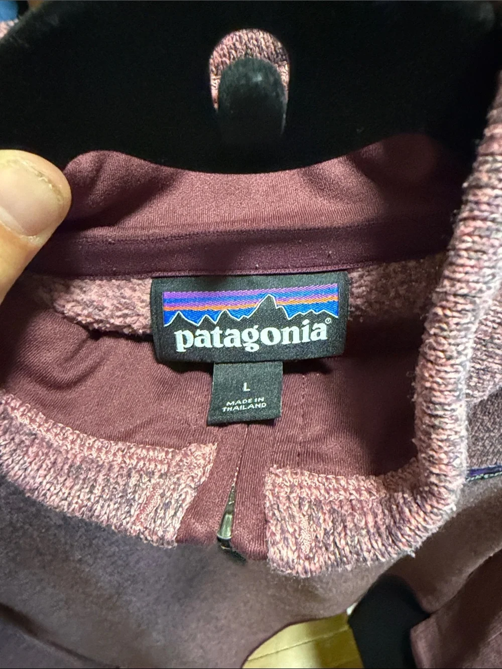 Patagonia womens Quarter-Zip Sweater — Dusty Rose Heather